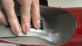 Caught Watching Porn in the Office! Your Boss in Red Heels Turns You Into a Nylon Slave!