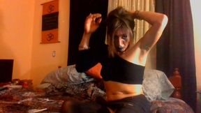 Sexy tranny smoking 120s and showing off