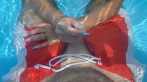 Blowjob, Handjob in Public Pool