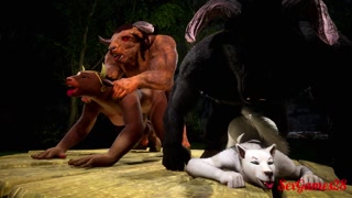 Furious girls in a couple exchange with huge cocks in Wild Life sex