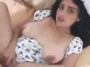 Remarkable homemade fuck with a nasty huge tit brunette Arab girlfriend