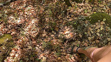 Cumshot in the forest