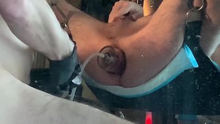 Rosebud pumping, fucking, fisting and cum and piss mix