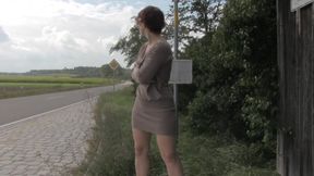 At the bus stop