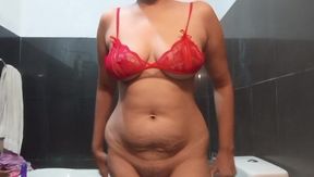 Chubby Curvy Vikkyy Riding on Dildo in the Bathroom Wet Pussy and Juicy Boobs