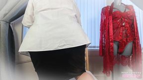 Tight Black Skirt - Naughty Housewife BBW MILF Stepmom Huge Heavy Natural Amateur Mature Breasts