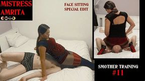 MISTRESS AMRITA MAKES FACE SITTING and order her slave to cum while being smothered (480p)