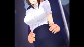 Seductive Hentai Ride: Thigh Job Fantasy Unfolds on Crowded Train