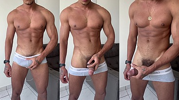 Max só de cueca mostrando o pau