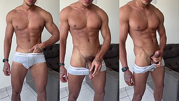 Max só de cueca mostrando o pau