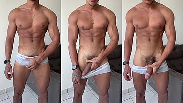 Max só de cueca mostrando o pau