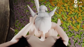 FFXIV Miqo'te Catgirl Futa POV Blowjob with Cumshot Finish with SOUND