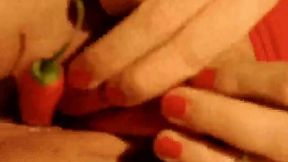 Playing with my big tits and wet pussy while making amateur homemade clip
