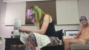 Jake Grand Masturbates to Belyla Bradley Doing Chores