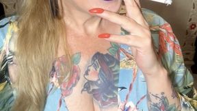 Available on PPV Winston 100s - Deep Inhales, Multiple pumps, Smoke rings, Cough, Crush, PVC Vinyl Pants, Patent Leather Boots, Silk Blouse, Long Red Nails, Purple Lipstick, Makeup