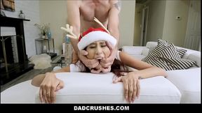 DadCrushes.com - Skinny Latina Teen Step Daughter Vanessa Vox Lets Step Dad Fucked Her For Christmas POV
