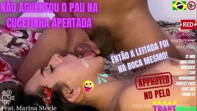 N&Atilde_O AGUENTOU O PAU NA CUCETINHA APERTADA, ent&atilde_o a gozada foi na boca mesmo!