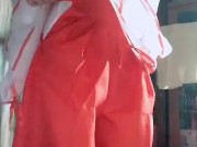 巫女服　男の娘オナニー