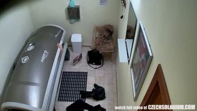 Blonde Girl Caught is Solarium