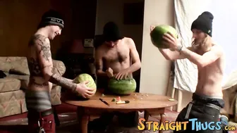 Three Twinks Share a Group Jack Off and Cum