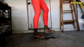 paris luv wetting yoga pants in garage