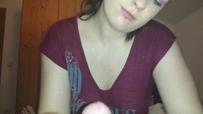 Getting cum all over my hand while i jerk off my boyfriend