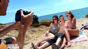 sexy babe her gets pierced cunt fisted and drilled deep by a man on the beach