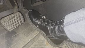 Impatient driving in strappy punk sneakers