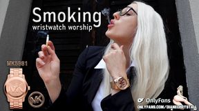 Smoking Marlboro Red 100 & Wristwatch Worship MK5661 Michael Kors MP4 720p SD