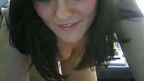 Hot and cute webcam brunette girl teases me with her perky tits and pussy