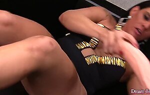 Hot Tgirl Aline Tavares Shoving Anal Beads Up Her Booty