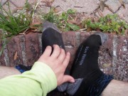 FTM Transman Rubs Feet Together in Sneakers and Socks