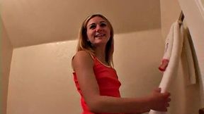 Teen eats on camera in close up scene