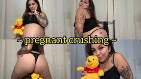 Pregnant woman crushing