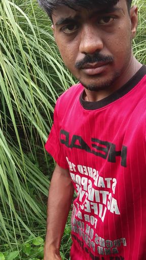 The man is doing good in the jungle