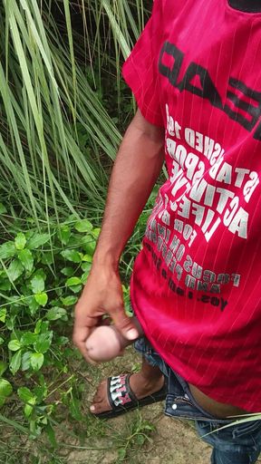 The man is doing good in the jungle