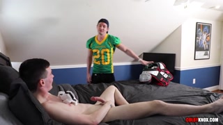 Big Dick Football Player Cums on his Twink Teammate 3 Times BAREBACK