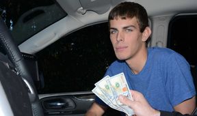 Cash-strapped slut gets fucked on all fours for money