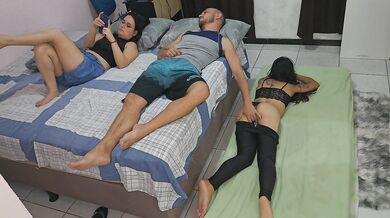 Wife shares room and sin with skinny sexy friend in wild bisexual orgy
