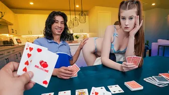 Threesome Fantasy with Brunette Babe and Two Hung Studs