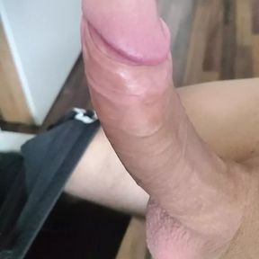 Masturbating nice shaved cock