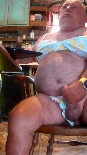 Stunning moment from "Edging my cock, eating my cum wearing panties and bra"