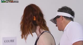 Redhead Tennis Babes Dominate with Pure CFNM Handjobs