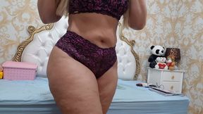dance com nudez langerie nova e rebolando com seu bumbum na cama
