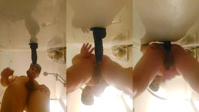 fucking my dildo in the shower