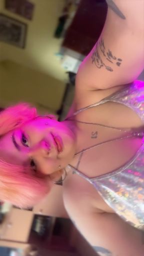 Curvy woman sits in her trigger-inducing dress