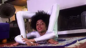 Acrobatics In A White Zentai Catsuit - Watch4Fetish