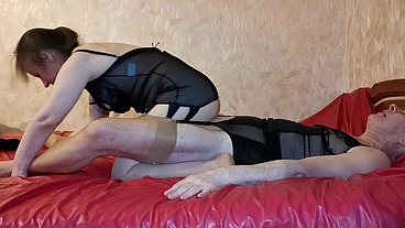 We fucked in Black Nylon Lingerie – Mari Latexa and Simon Latexa