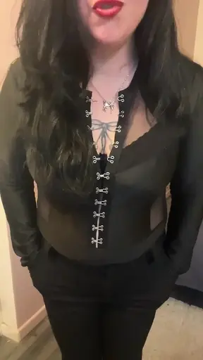 Curvy domme with big natural tits humiliates and dominates her sub