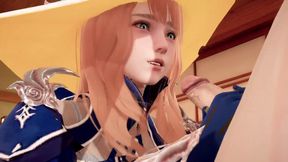 Lisa from Genshin Impact gets wild action in this hot 3D hentai animation video